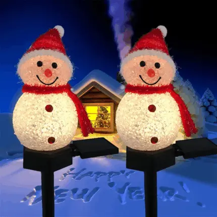 Outdoor Solar Snowman Garden Lights