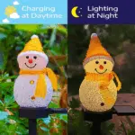 Outdoor Solar Snowman Garden Lights