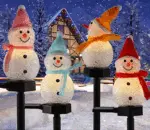 Outdoor Solar Snowman Garden Lights