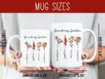 Custom Birth Month Birth Flower Mug, Grandma's Garden Coffee Mug
